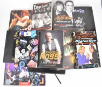 Fourteen Status Quo related books to include a signed copy of 'I Talk Too Much' by Francis Rossi.