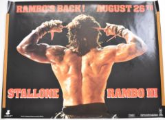 Rambo III (1988) British quad film poster, starring Sylvester Stallone and directed by Peter