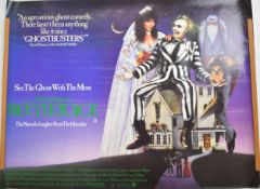 Beetlejuice (1988) British quad film poster, starring Michael Keaton and Winona Ryder, directed by