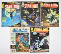 Five Marvel Preview Star-Lord comic books to include issue #4 (1976) first appearance.