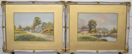 F.H.Tyndale pair of watercolour landscapes comprising the Derwent, Baslow, Derbyshire and near