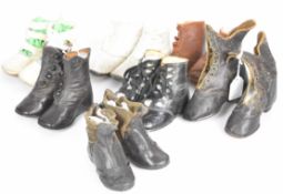 Seven pairs of Victorian / Edwardian and later children's shoes