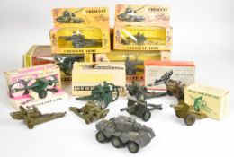 A collection of Britains and Crescent diecast model artillery guns to include 4.5