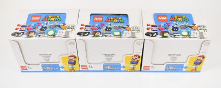 Three Lego Super Mario series 3 character pack boxes, each containing 18 sealed bags, 71394, 2021