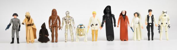 Twelve Star Wars action figures by Kenner 'The First 12' comprising Luke Skywalker, Darth Vader, Han
