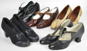 Five pairs of ladies shoes circa 1920 / 1950s
