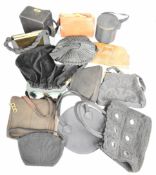 Collection of vintage 1940s / 50s handbags including velvet, pill box with compact etc