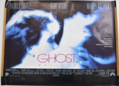 Ghost (1990) British quad film poster, starring Patrick Swayze and Demi Moore, directed by Jerry
