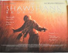 Shawshank Redemption (1994) British quad film poster, starring Tim Robbins and Morgan Freeman,