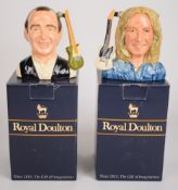 Two Royal Doulton character jugs of Francis Rossi and Rick Parfitt of Status Quo, height 13cm, in