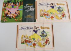 Three Walt Disney's Snow White and the Seven Dwarfs (1937) British quad film posters, 1980s and