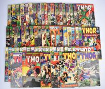 Sixty-two Journey into Mystery and The Mighty Thor Silver Age comics by Marvel comprising issues #