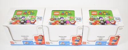 Three Lego Super Mario series 2 character pack boxes, each containing 20 sealed bags, 71386, 2021.