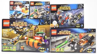 Five Lego DC Comics Super Heroes - Batman sets comprising Gotham City Cycle Chase 76053, The Penguin