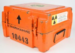 James Bond 007 - The World Is Not Enough (1999) Russian nuclear munitions box film prop, 46 x 53 x
