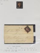 A mostly used GB stamp collection including the Wyon stamp album from 1840 1d black (cut margins)