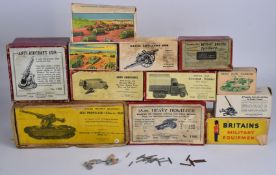 A collection of Britains mixed series empty boxes to include Heavy Howitzer, Anti-Aircraft Gun,