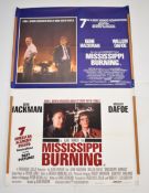 Two Mississippi Burning (1988) British quad film posters, starring Willem Dafoe and Gene Hackman,