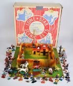 Lonestar Scenic Sets Western Fort together with a collection of Timpo plastic Cowboys & Indians,