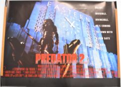 Predator 2 (1990) British quad film poster, starring Danny Glover and Gary Busey, directed by