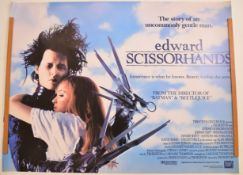 Edward Scissorhands (1990) British quad film poster, starring Johnny Depp and Winona Ryder, directed