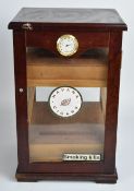 Shop display / advertising Havana cigars glazed humidor with sloping tiered shelves and branded