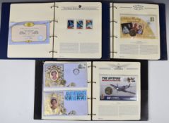 Various philatelic numismatic covers and first day covers etc, in three albums