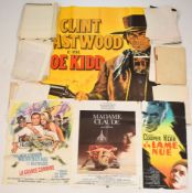 A collection of vintage Hollywood and European cinema French language film posters to include