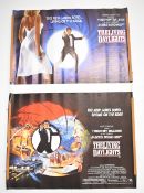 Two James Bond 007 The Living Daylights (1987) British Quad film posters, starring Timothy Dalton