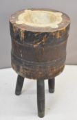 19thC apothecary / shopfitting / haberdashery marble mortar (no pestle) inset into a large turned