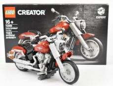Lego Creator Harley-Davidson Fat Boy, 10269, 2019, assembled with original box and instructions.