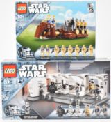 Two Lego Star Wars sets comprising Boarding the Tantive IV 75387 and Trade Federation Troop