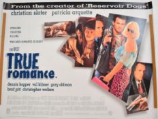 True Romance (1993) British quad film poster, starring Christian Slater and Patricia Arquette,