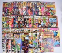 Eighty-one Bronze Age Marvel comics comprising Captain Marvel and The Micronaughts.