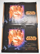 Two Star Wars: Episode IV - A New Hope (1977) British quad film posters, 1997 re-release, starring