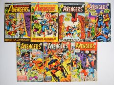 Seven late Silver and early Bronze Age The Avengers comics by Marvel comprising issues #88, 89,