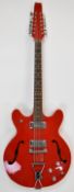 Baldwin / Burns 700 series twelve string electric guitar in Fiesta red finish or similar, with cream