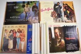 Twenty 1980s British quad film posters to include Uncle Buck, Rain Man, Tango & Cash, Turner &