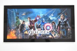 The Avengers signed film poster bearing multiple signatures, 50 x 97cm, framed.