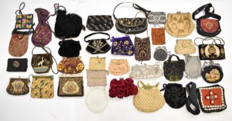 Large collection of vintage evening bags / handbags including French embroidery, Chinese beaded,