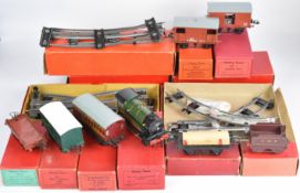 Hornby 0 gauge model railway items comprising tank locomotive with tender, rolling stock and