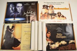 Forty 1980s and 90s British quad film posters to include Jurassic Park, Falling Down, True Lies, The