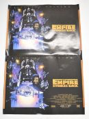 Two Star Wars: Episode V - The Empire Strikes Back (1980) British quad film poster, 1997 re-release,