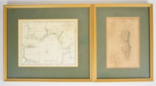 [Maps] A pair of framed maps of Gibraltar comprising A Chart of the Straits of Gibraltar with the