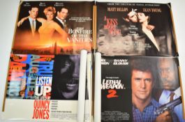 Twenty 1980s and 90s British quad film posters to include Jurassic Park, Accidental Hero, Urban