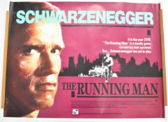The Running Man (1987) British quad film poster, starring Arnold Swarzenegger, direct by Paul
