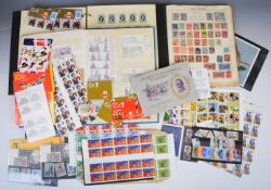 A large collection of GB and world stamps in two albums from Queen Victoria 1d red and 1841 2d
