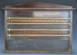Burroughs and Watts mahogany snooker / billiards scoreboard, 50 x 69cm