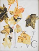 Kit Williams (born 1946) watercolour letter I and VE for Veronica Robertson surrounded by trailing