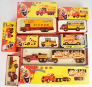 Six Corgi Pinder Jean Richard diecast model circus vehicles to include Diamond T980 55401, Berliet